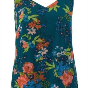 CABI Still Life cami tank top small s green floral